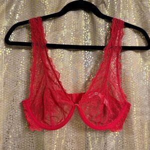 Urban Outfitters Out From Under Red Lace Underwire Budapest Love Bra 34C